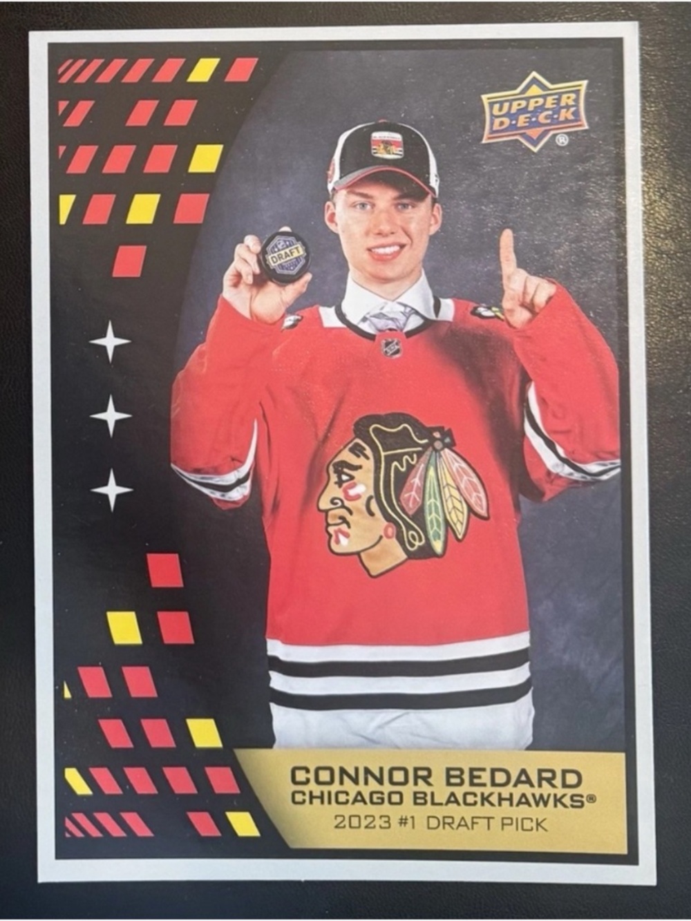 Connor Bedard 2023/24 Upper Deck Chicago Blackhawks Jumbo Rookie RC Hockey Card